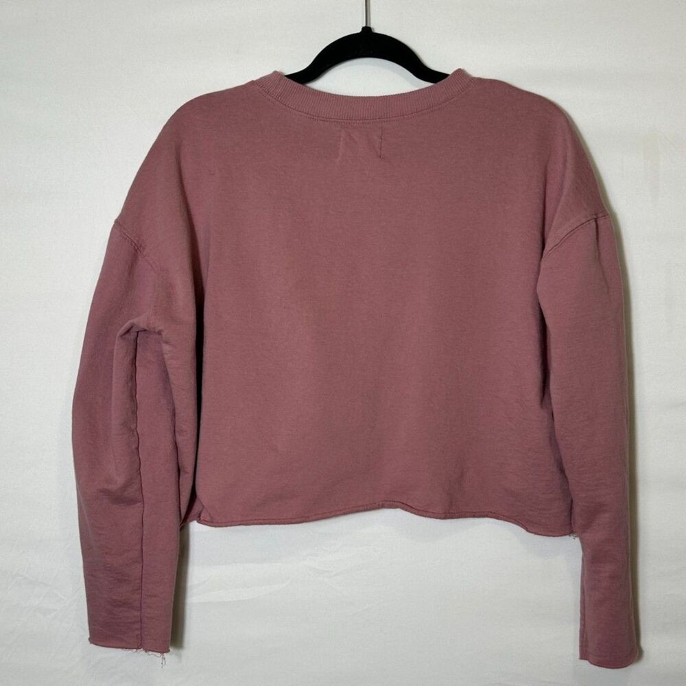 One Step Up Women's Athletic Athleisure Cropped Mauve Colored Sweatshirt Size L - Picture 3 of 5